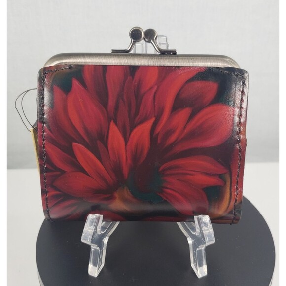 Patricia Nash Astor English Rustic Mums ID Credit Card Kiss Lock Coin Wallet - Picture 7 of 16